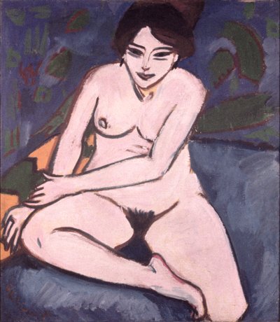 Modelo sobre fondo azul, 1906 de Ernst Ludwig Kirchner